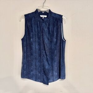Frame Sleeveless Silk Snakeskin Print Blouse